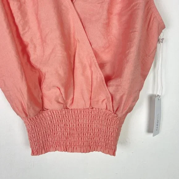 NWT Six/Fifty The Summer Tank Top Surplice Neckline Coral Size Small S NEW - Picture 3 of 10
